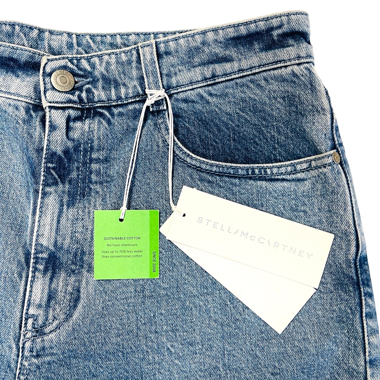 STELLA MCCARTNEY “We Are The Weather” Sun Print Blue Organic Cotton Denim Jeans - 28