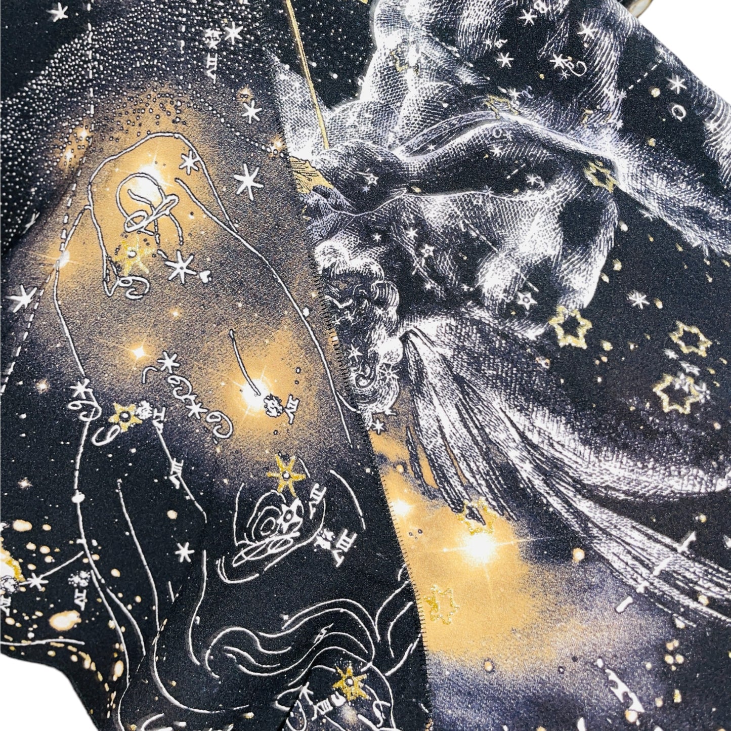ROBERTO CAVALLI Blue Black Astrology Star Sign Print Skirt w/ Lining - S