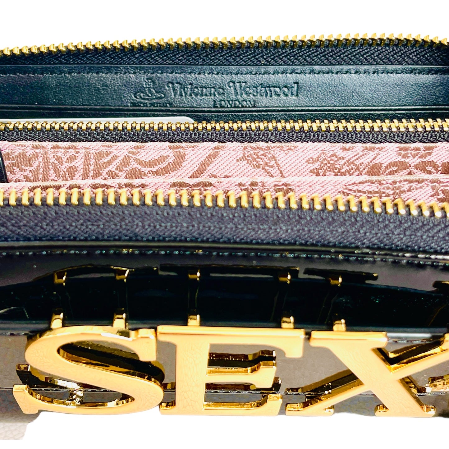 VIVIENNE WESTWOOD Long Punk Patent Black Zip-Around “Sex” Wallet - OS