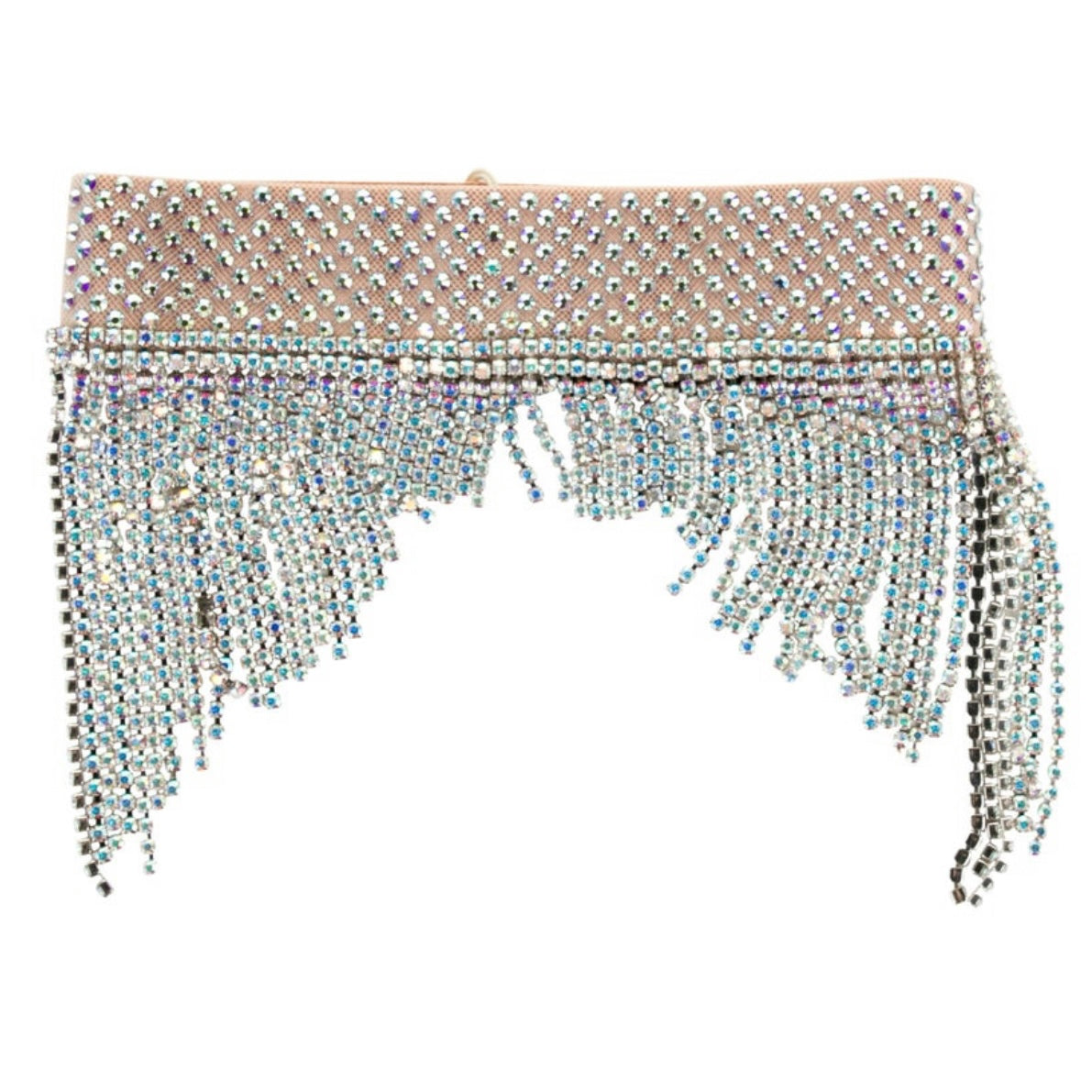 GUCCI F/W 2018 Swarovski Studded Fringe Nude Headband - OS