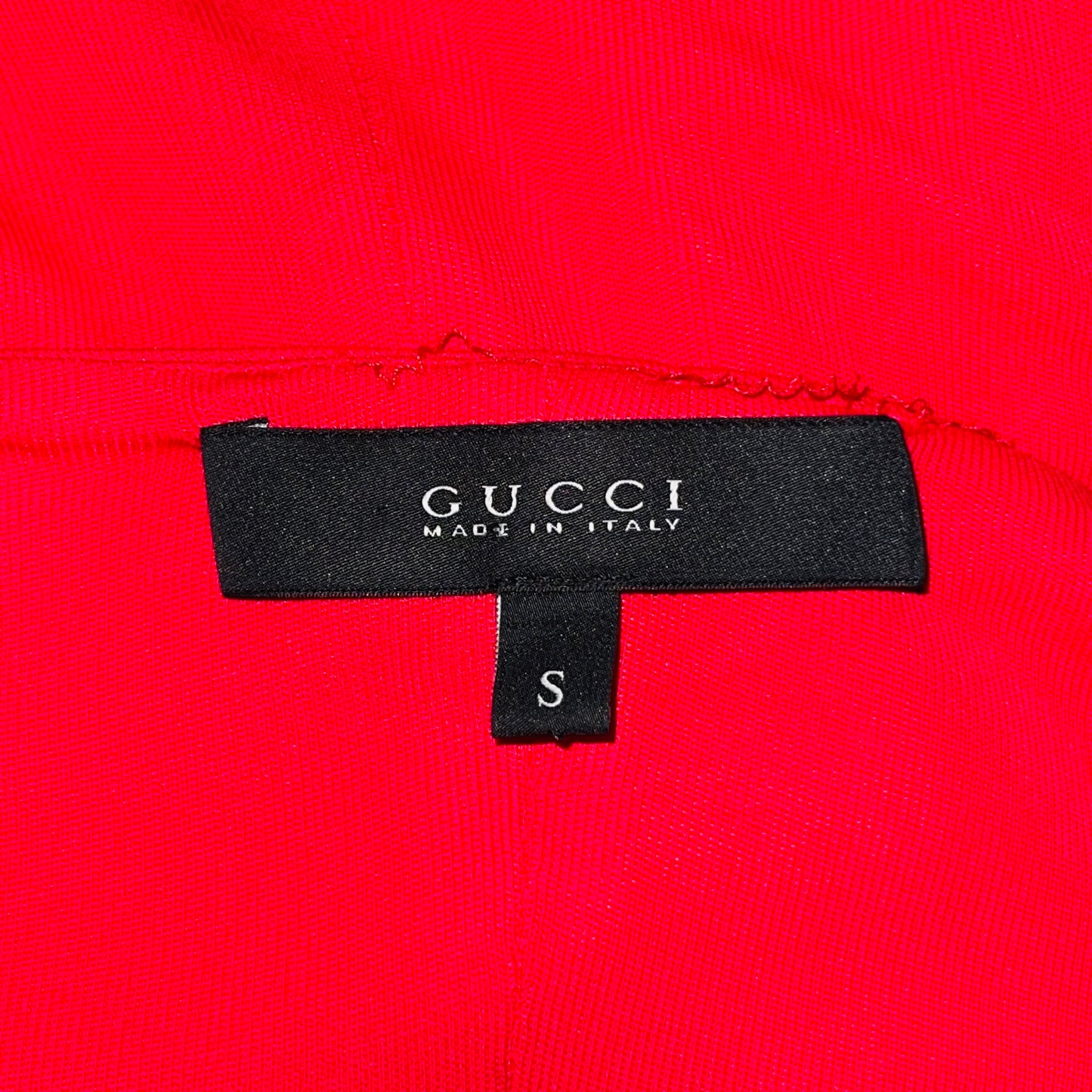 GUCCI Spring/Summer 2000s Spicy Red Halter Neck Jersey Top - Jewel Embellished S