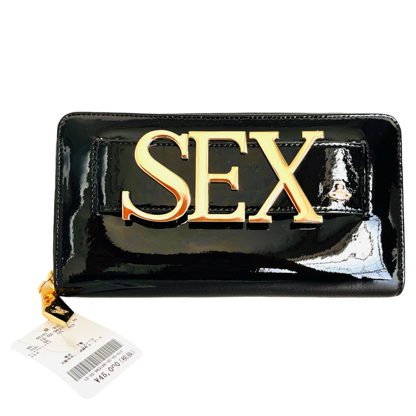 VIVIENNE WESTWOOD Long Punk Patent Black Zip-Around “Sex” Wallet - OS