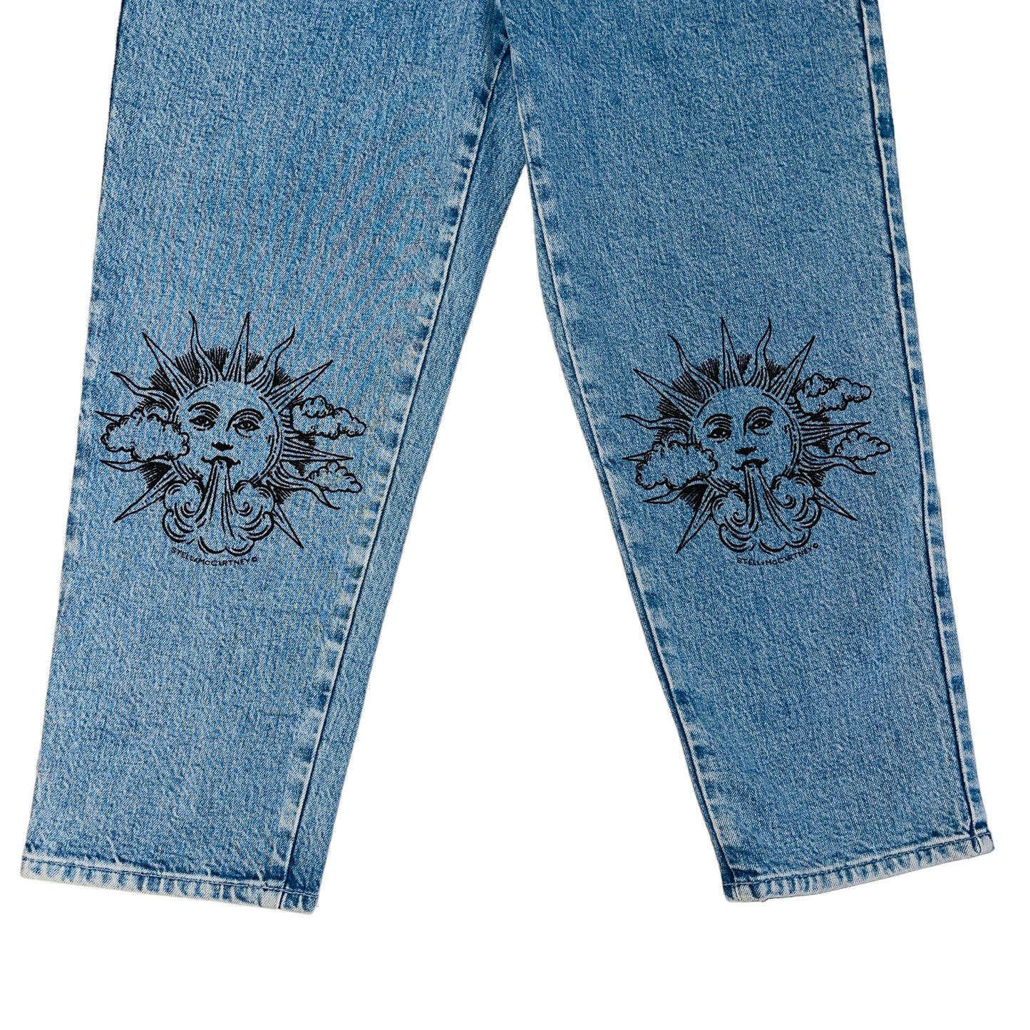 STELLA MCCARTNEY “We Are The Weather” Sun Print Blue Organic Cotton Denim Jeans - 28